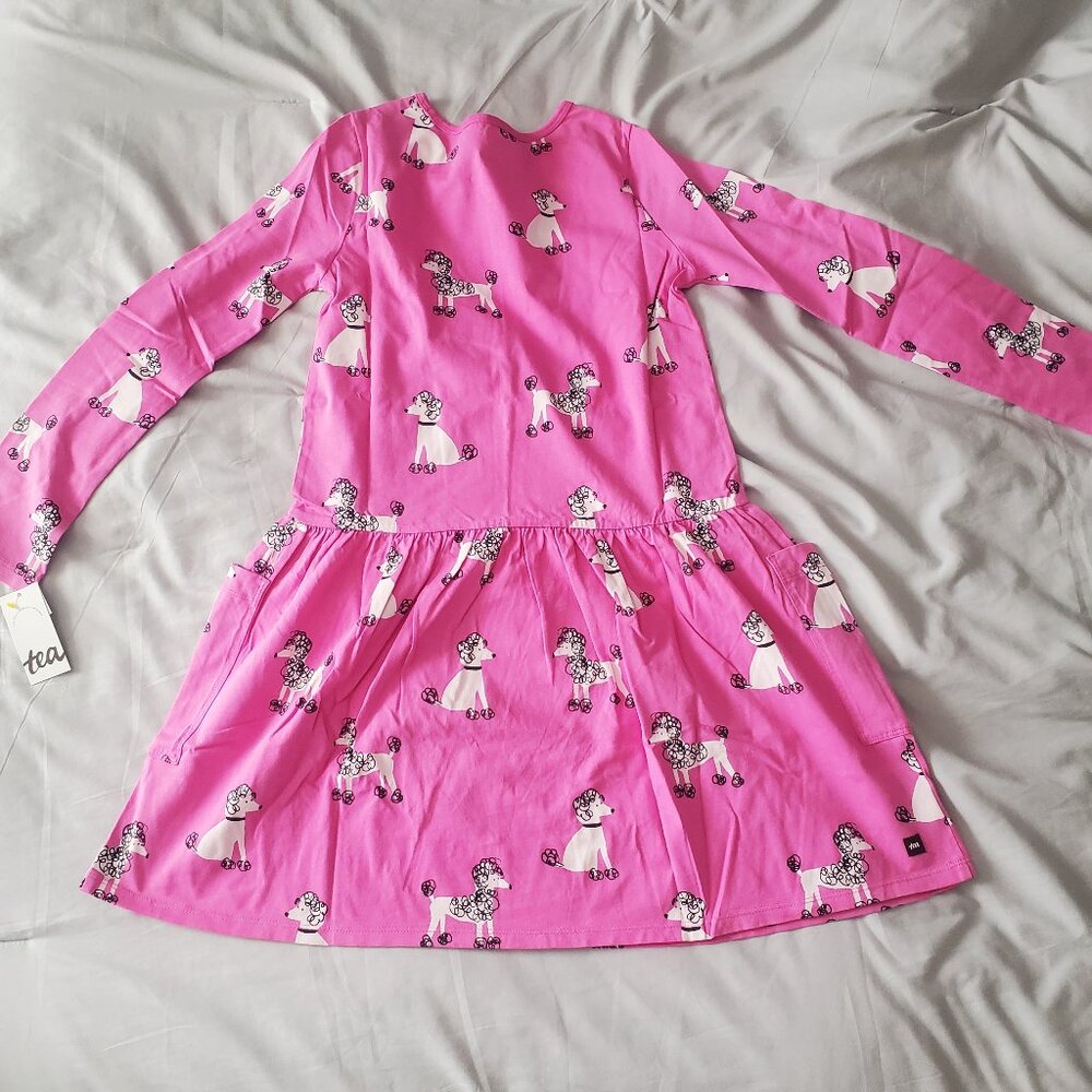 Tea Collection Long Sleeve Pocket Dress with Poodles, girl's size 12 (NWT) - Picture 5 of 7
